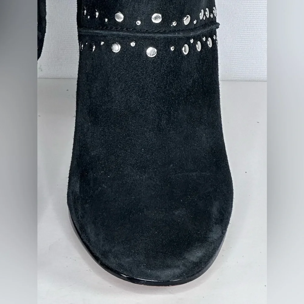 Sam Edelman Chandler Ankle Boots Black Suede Studded Inside‎ Zip Trendy Sz 9